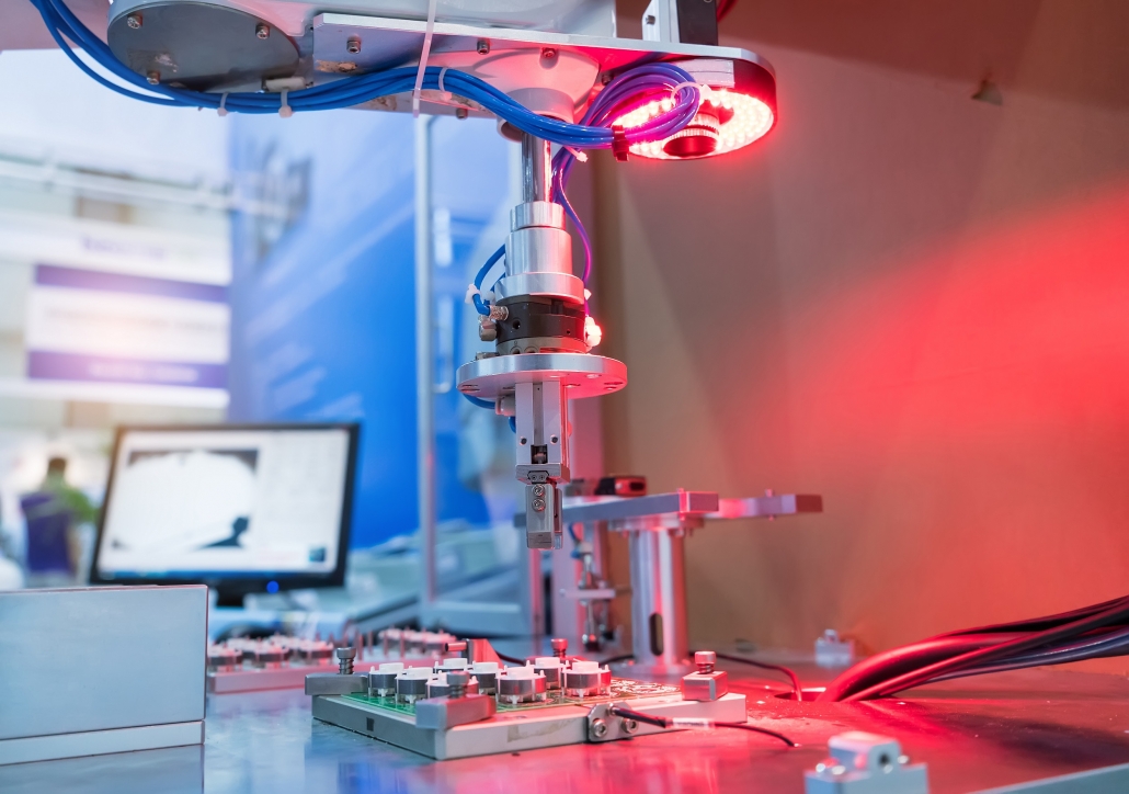 robotic hand machine tool at industrial manufacture factory